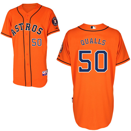 Chad Qualls #50 mlb Jersey-Houston Astros Women's Authentic Alternate Orange Cool Base Baseball Jersey